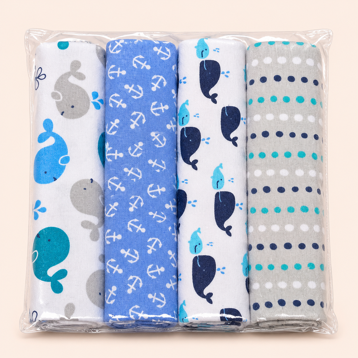 Pack 4 Mantas De Franela Para Bebé Tutos Estampados Para Niño