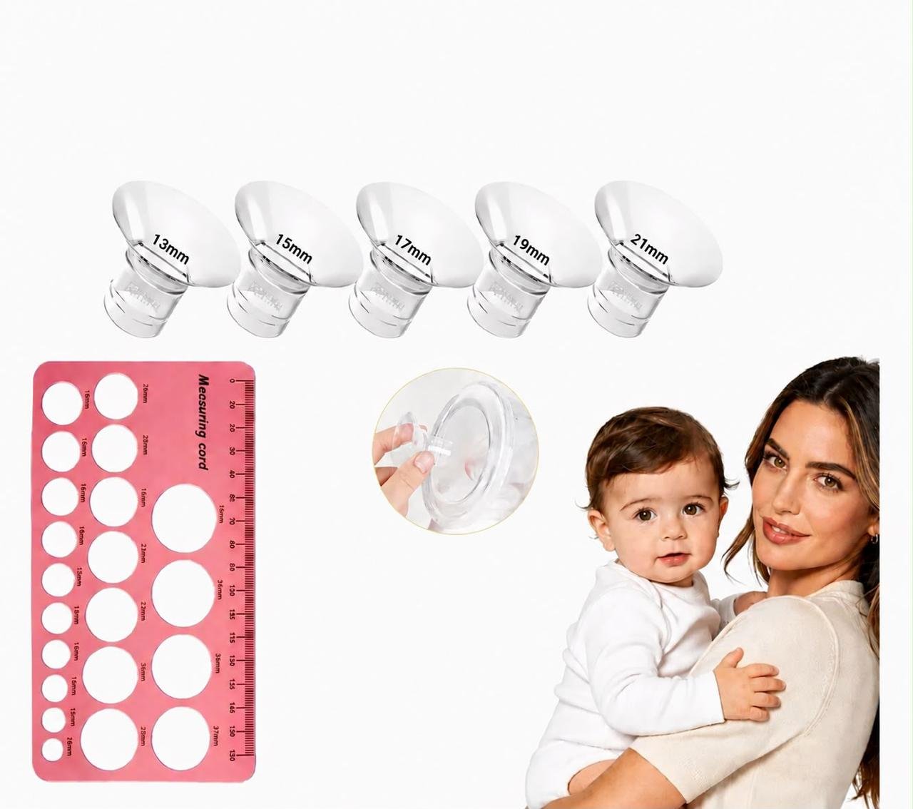 Pack 5 Insertos para Extractor de Leche + Regla Medidora | Varias Tallas