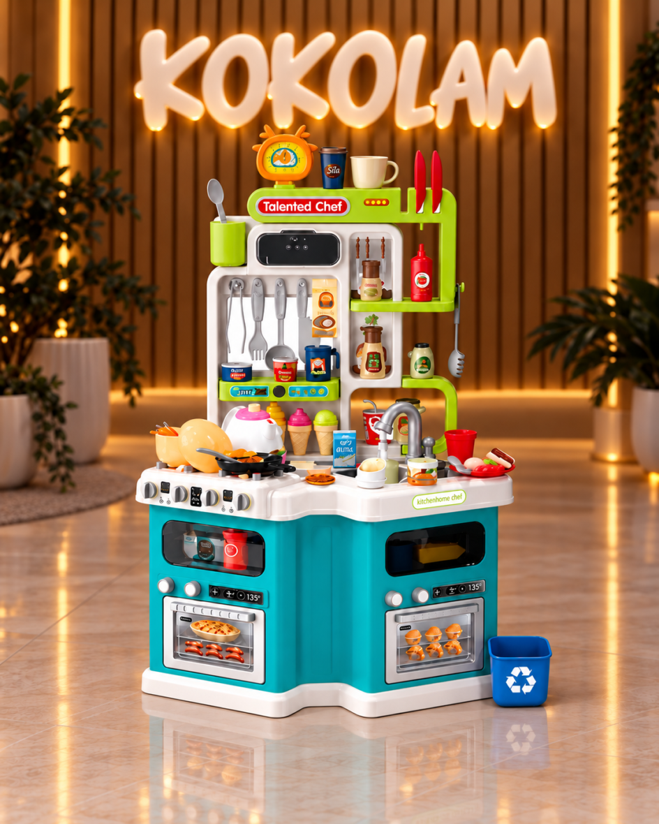 Cocina Infantil KOKOLAM Talented Chef 113 Piezas con Luz y Sonido