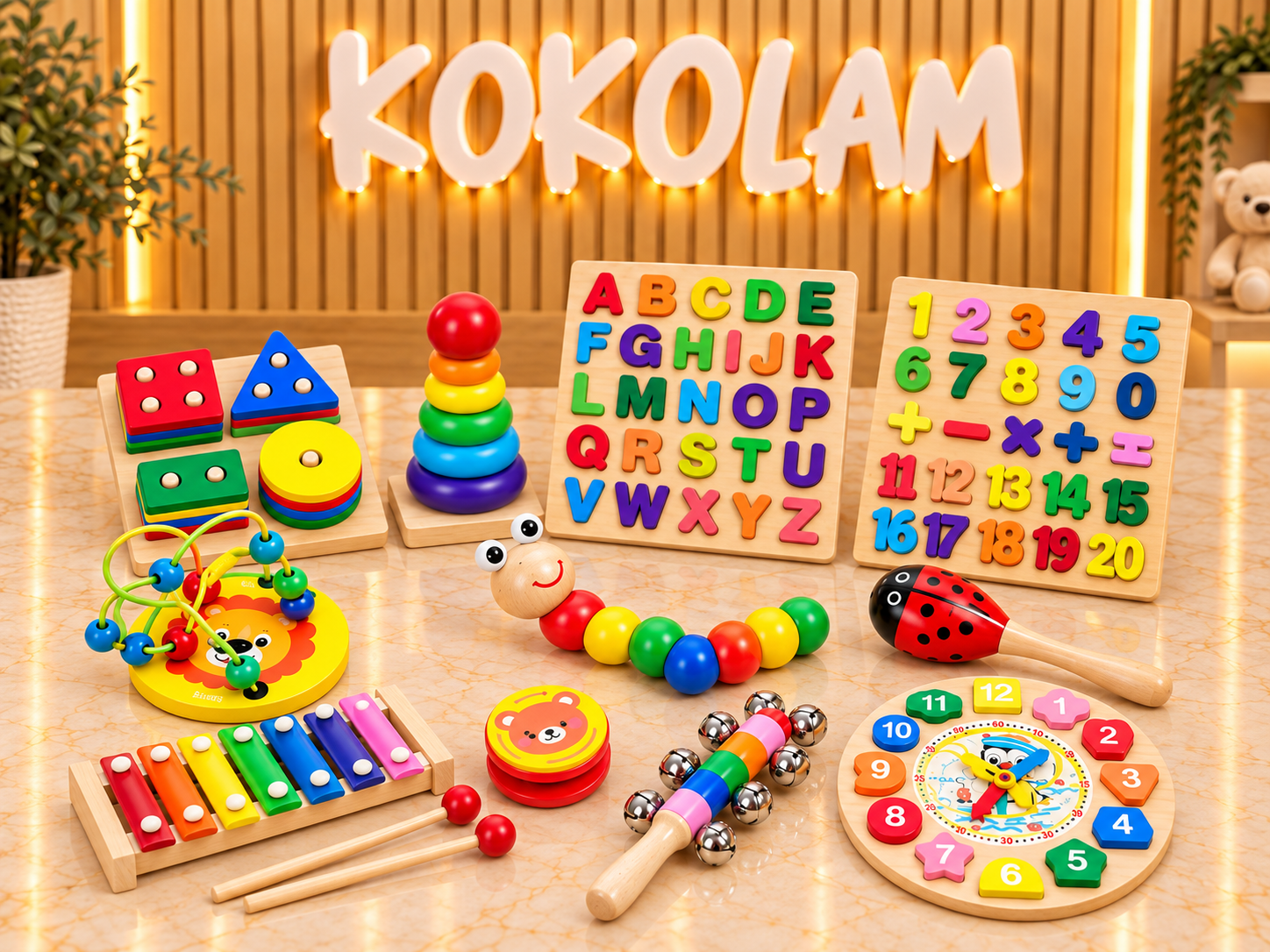 Set Montessori Kokolam 11 Piezas de Madera Educativas