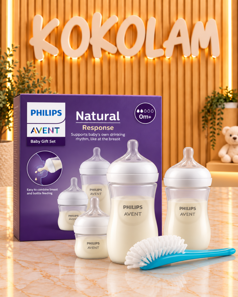 Set Philips Avent Natural Response 3 Mamaderas + Cepillo